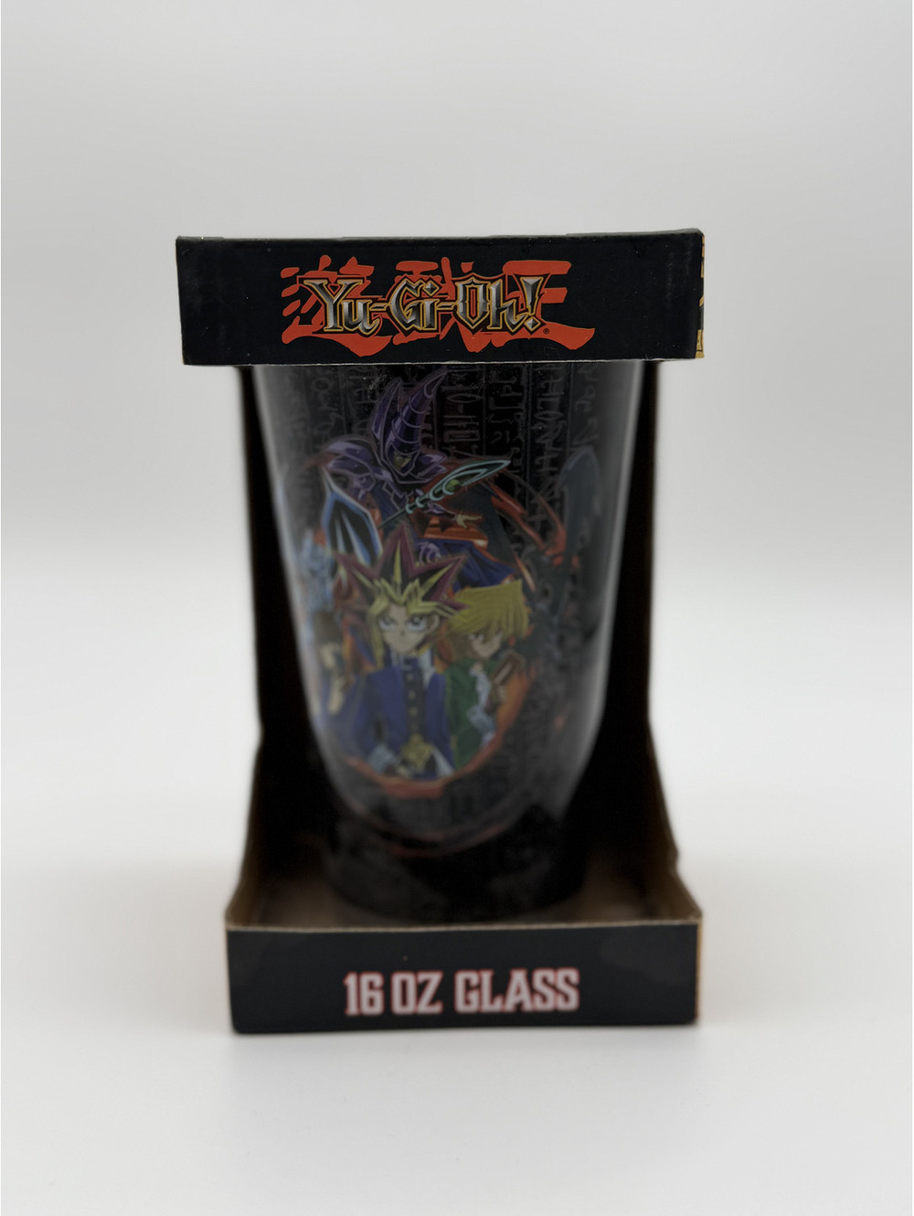 Yu-Gi-Oh! 16 oz Black Glass with Character Design and Box